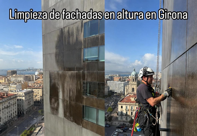 limpieza fachadas Girona altura